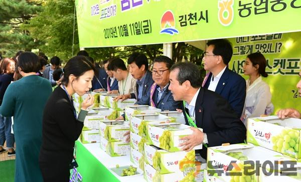 김천샤인머스켓포도 대한민국 국회를 사로잡다(사진2).JPG